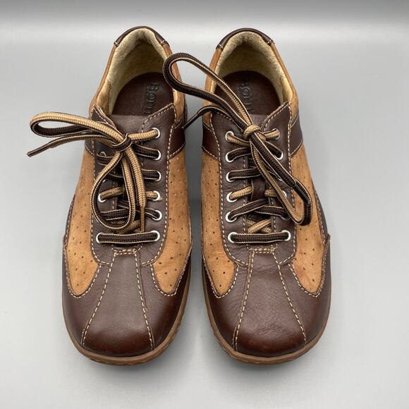 BOC Oxford Sneakers Womens Size 7.5 Brown Leather Comfort Shoes Y2K Bowling - Picture 2 of 10